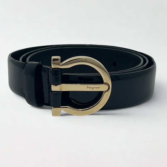 Salvatore Ferragamo Vintage Black Leather Belt · Only One Available